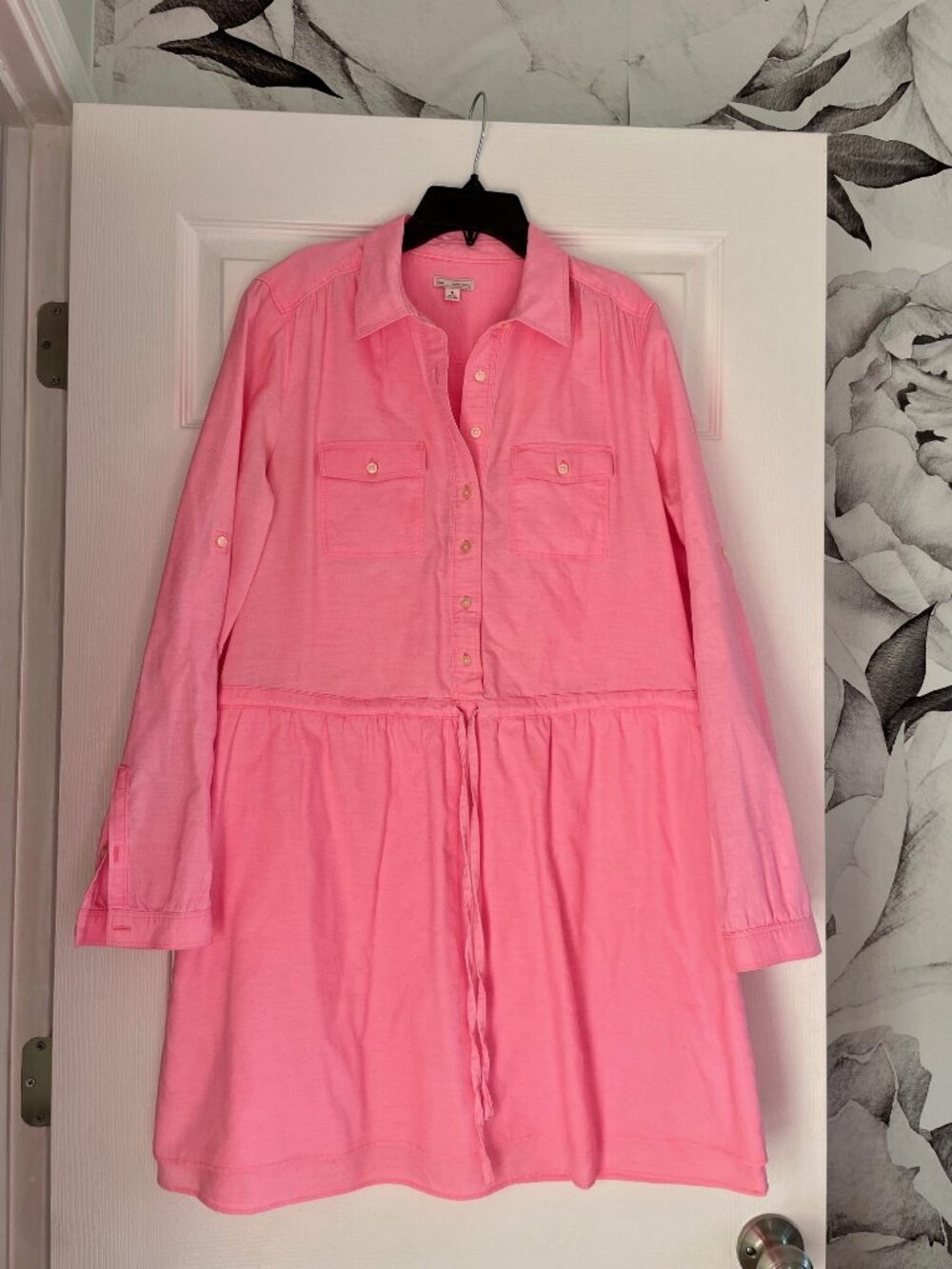 Gap Designed & Crafted Pink Linen Blend Shirt Dress Size M | Button Front